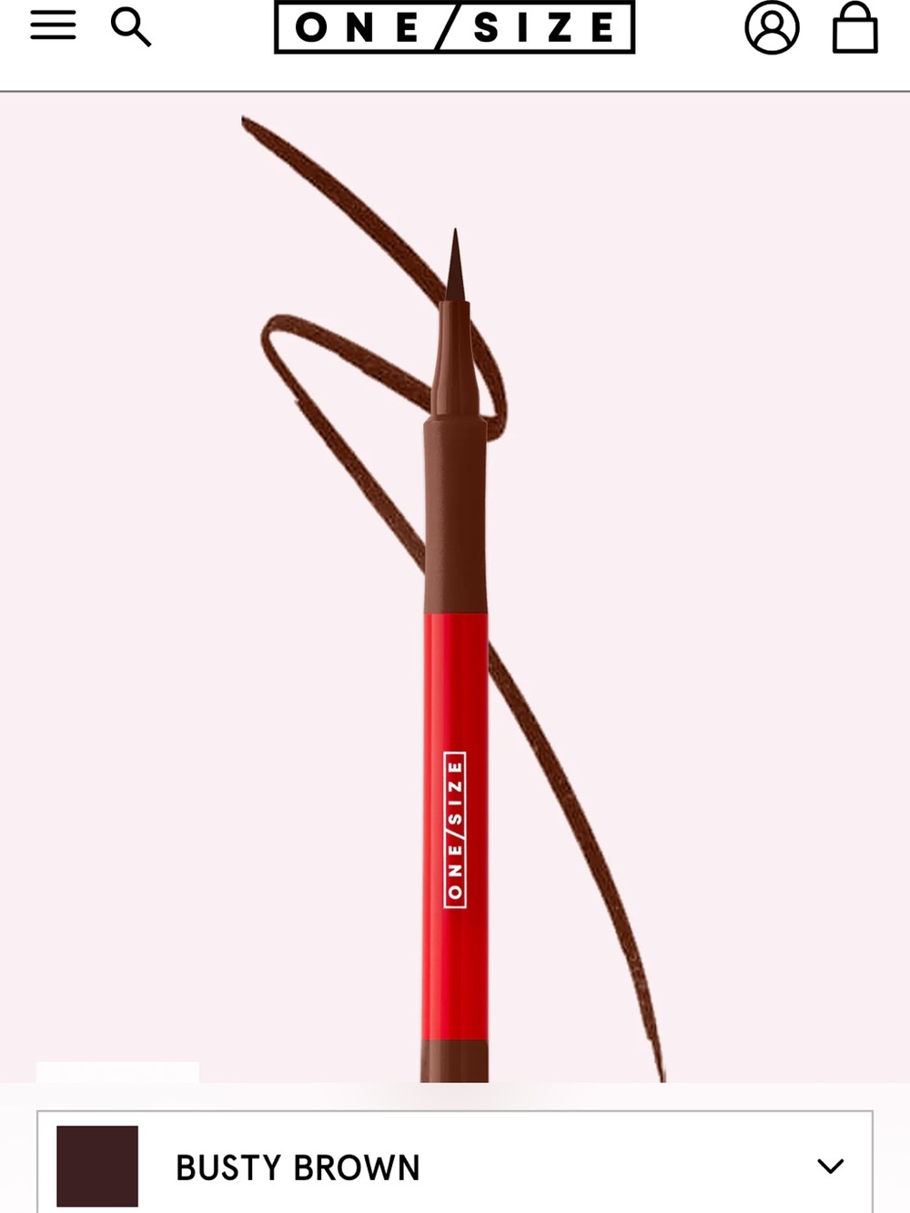 ONE/SIZE Precision Felt Tip Eyeliner — Red Barrel, Brown Tip